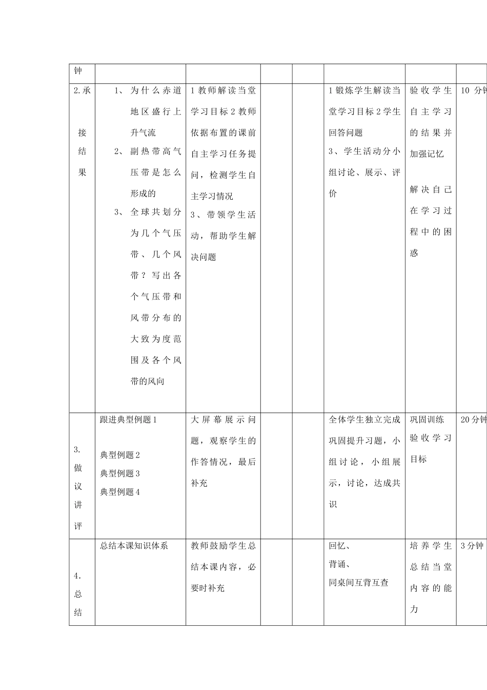 高中地理 第二章 地球上的大气 2.2 气压带和风带（课时1）气压带和风带的形成 气压中心教案 新人教版必修1-新人教版高一必修1地理教案_第2页