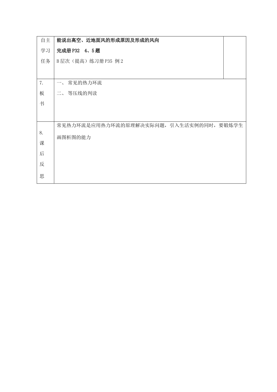 高中地理 第二章 地球上的大气 2.1 冷热不均引起大气运动（第2课时）教案 新人教版必修1-新人教版高一必修1地理教案_第3页