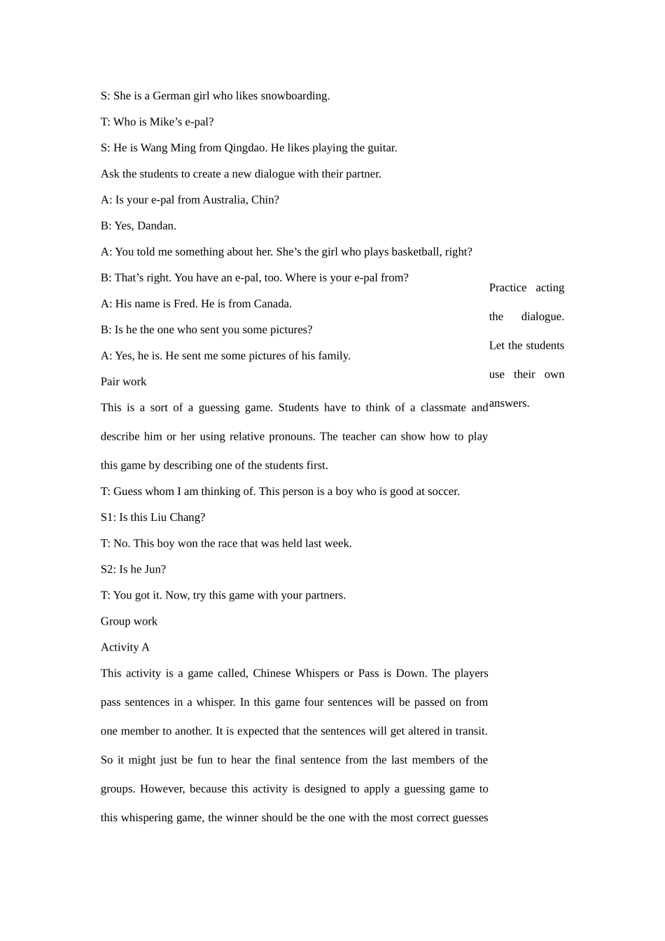 七年级英语下：Unit 1 E-pals lesson 4教案教科版_第2页