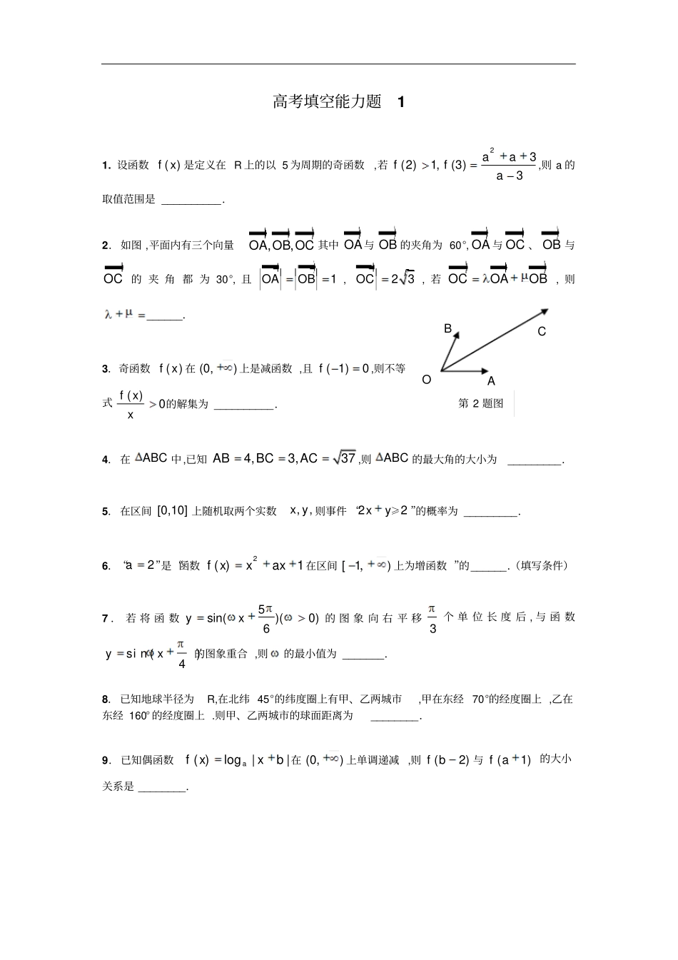 2015江苏高考填空能力题10剖析_第1页
