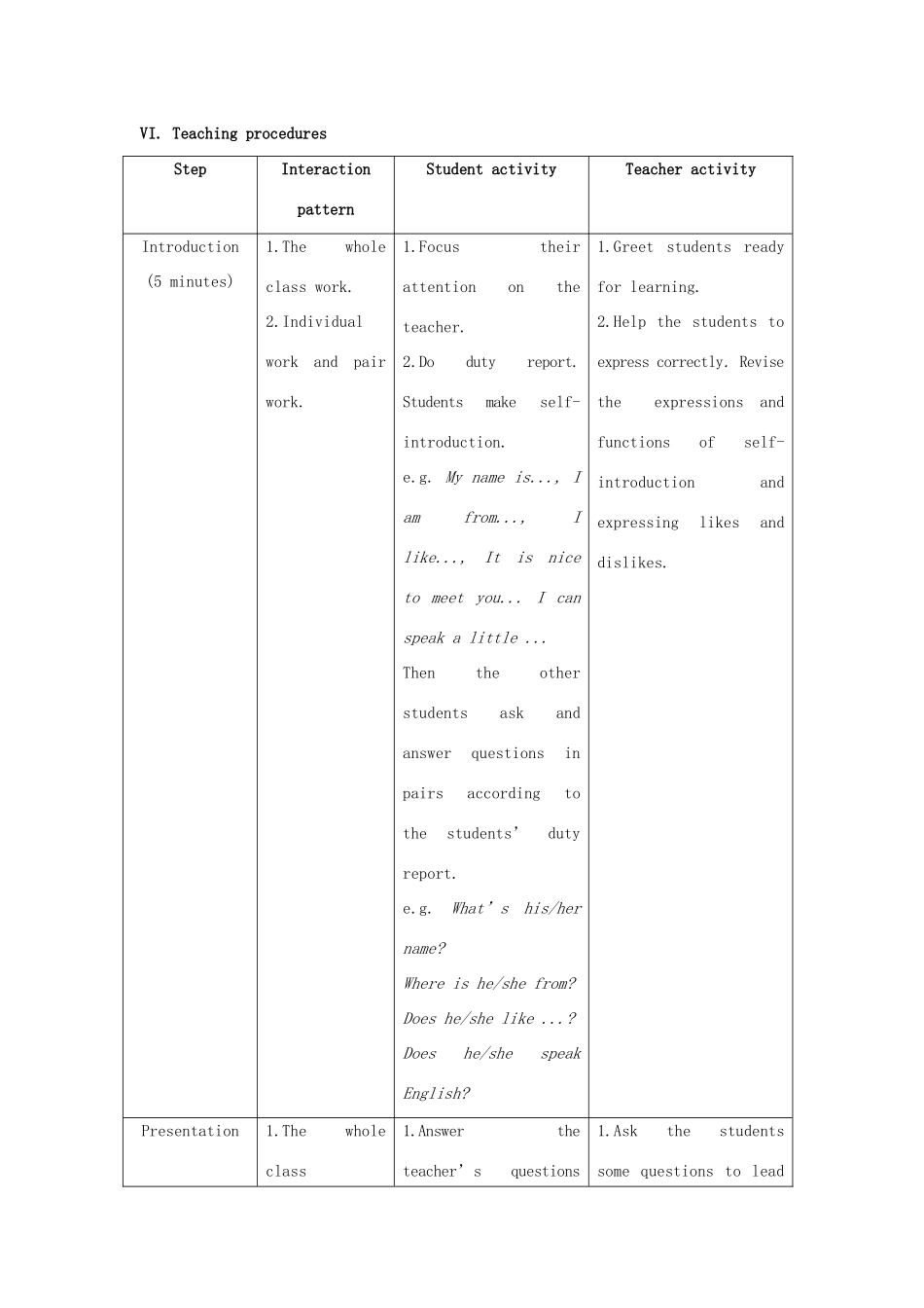七年级英语上册 Unit 3 Getting together Topic 2 What does your mother do Section A教案 （新版）仁爱版_第3页