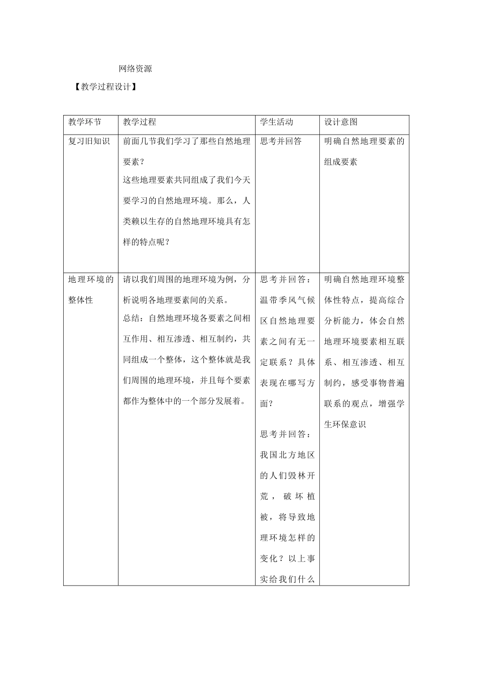 高中地理 第三章 地理环境的整体性和区域差异 3.2 地理环境的整体性和地域分异（第1课时）教案 中图版必修1-中图版高一必修1地理教案_第2页
