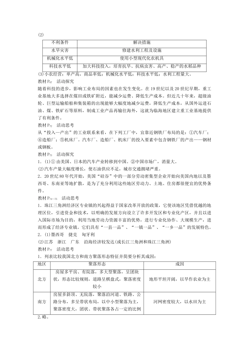高中地理 第三章 区域产业活动章末整合 湘教版必修2-湘教版高一必修2地理教案_第3页