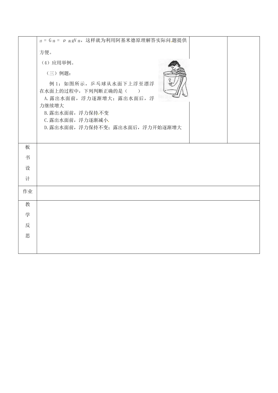 八年级物理下册 10.4 浮力教案1 苏科版-苏科版初中八年级下册物理教案_第3页