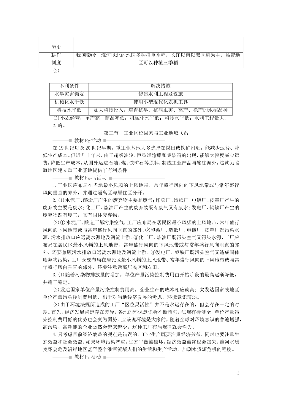 高中地理 第三章 区域产业活动章末整合提升教案 湘教版必修2-湘教版高一必修2地理教案_第3页