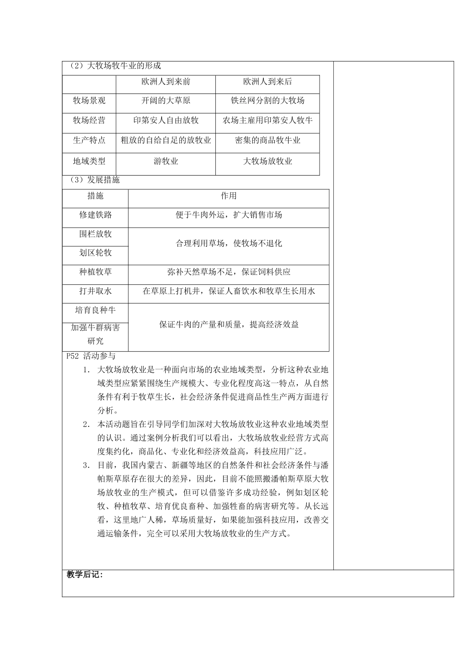 高中地理 第三章 农业地域的形成与发展 3.3 以畜牧业为主的农业地域类型（1）教案 新人教版必修2-新人教版高一必修2地理教案_第3页