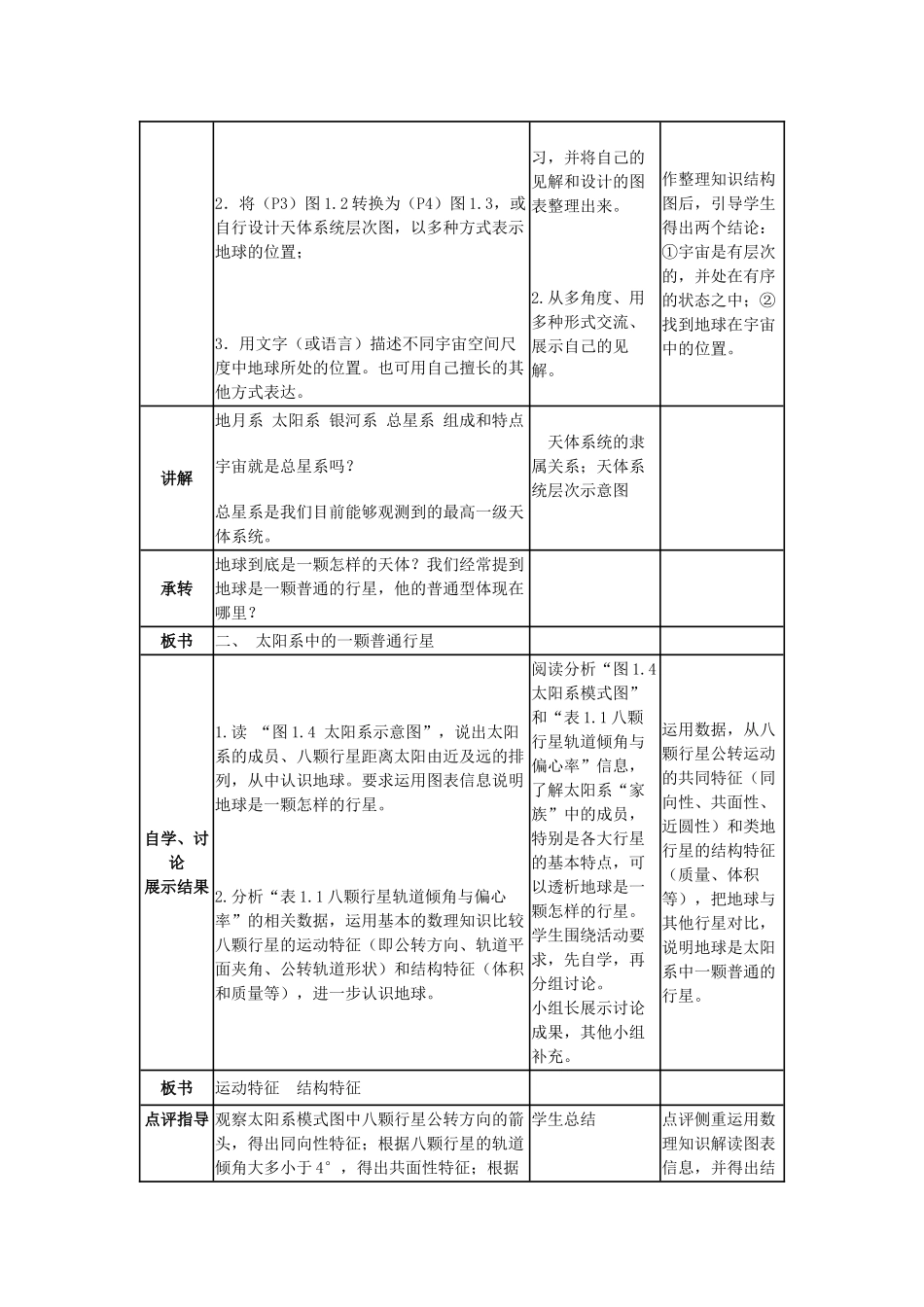 高中地理 第一章 行星地球 第一节 宇宙中的地球教学设计 新人教版必修1-新人教版高一必修1地理教案_第3页