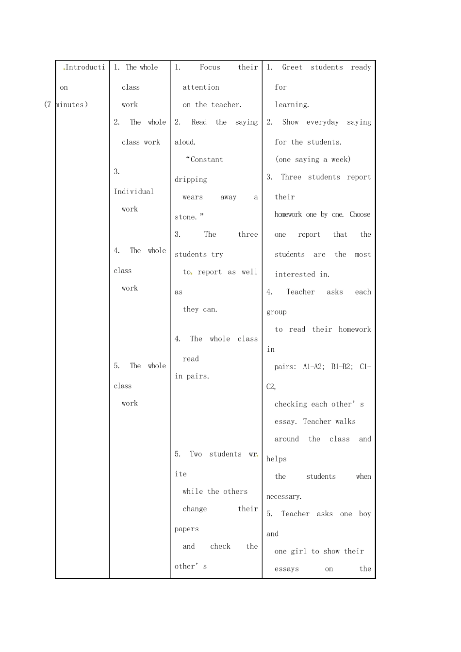 八年级英语上册 Unit 1 Topic 2 We should learn teamwork Section D教案 （新版）仁爱版-（新版）仁爱版初中八年级上册英语教案_第3页