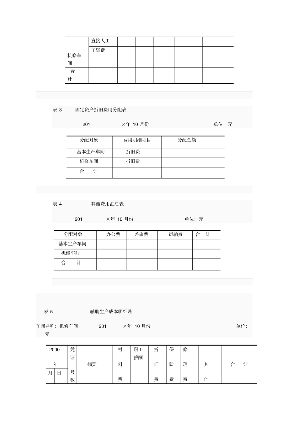 2015电大会计专科成本会计形考任务答案剖析_第3页