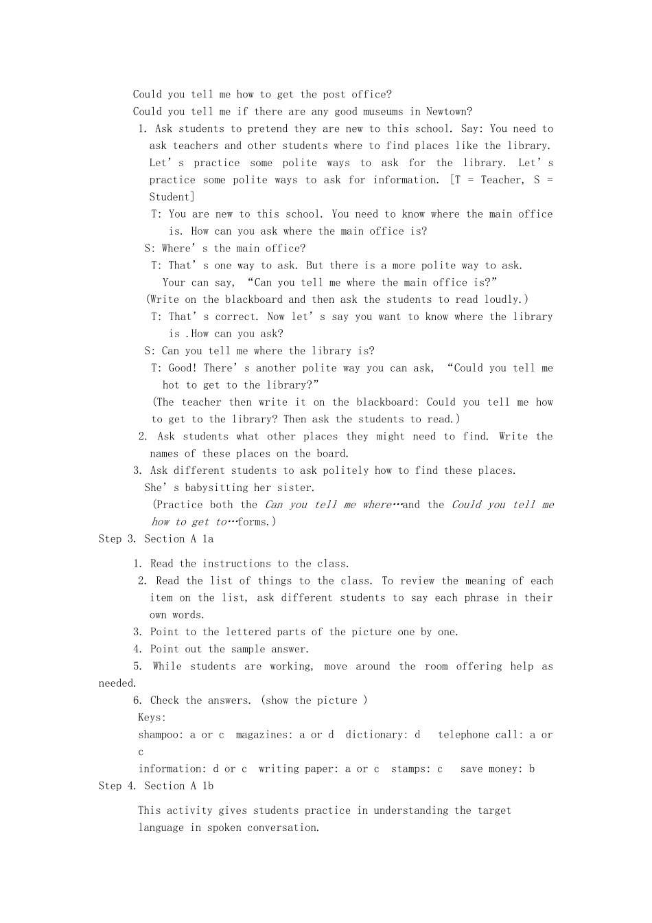 九年级英语上册 Unit 11《Could you please tell me where the restrooms are》教案 人教新目标版_第2页