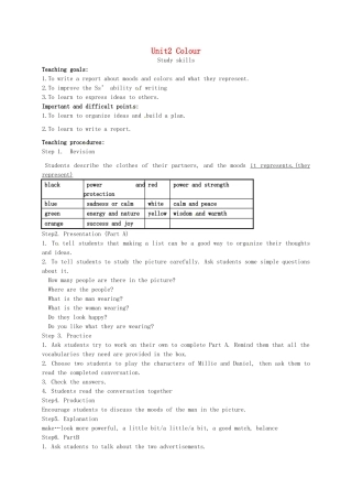 九年级英语上册《Unit 2 Colour Study skills》教案 （新版）牛津版-（新版）牛津版初中九年级上册英语教案