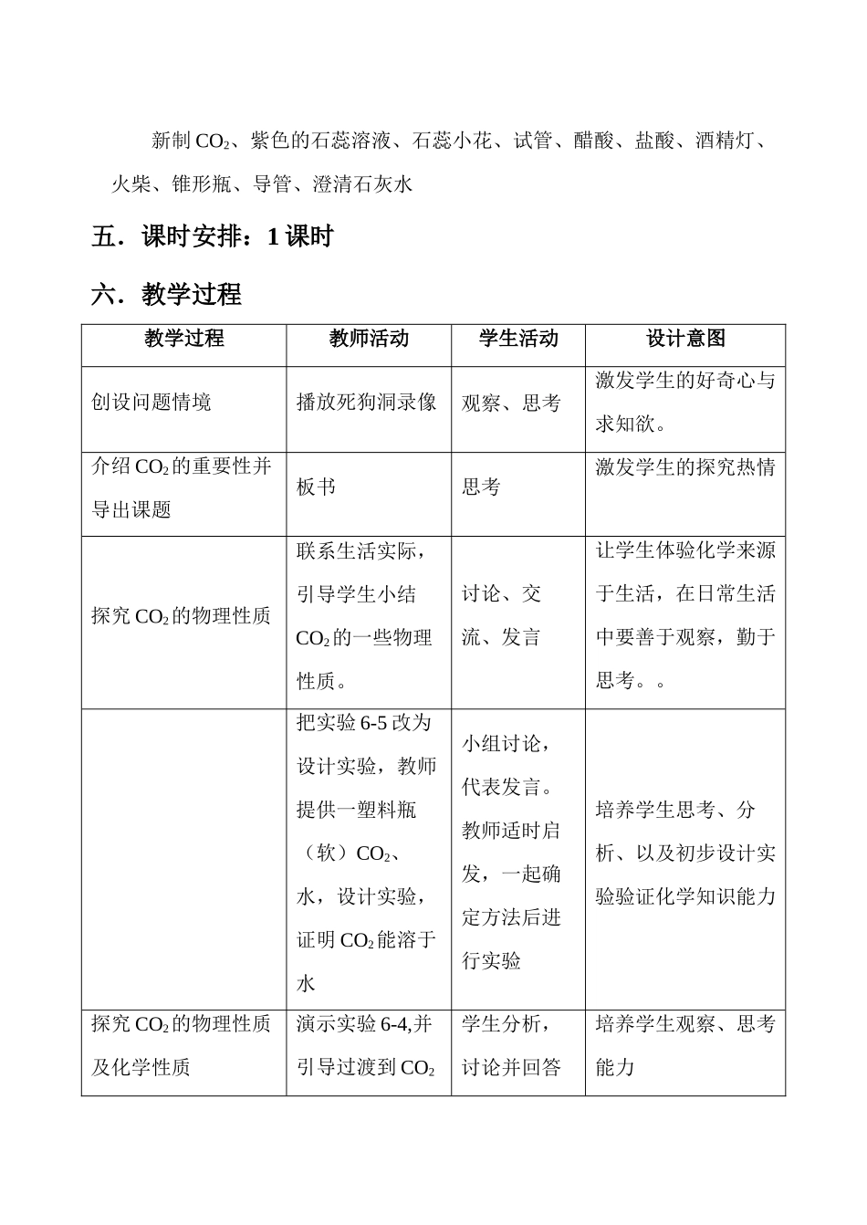 《二氧化碳的性质》教学设计_第2页