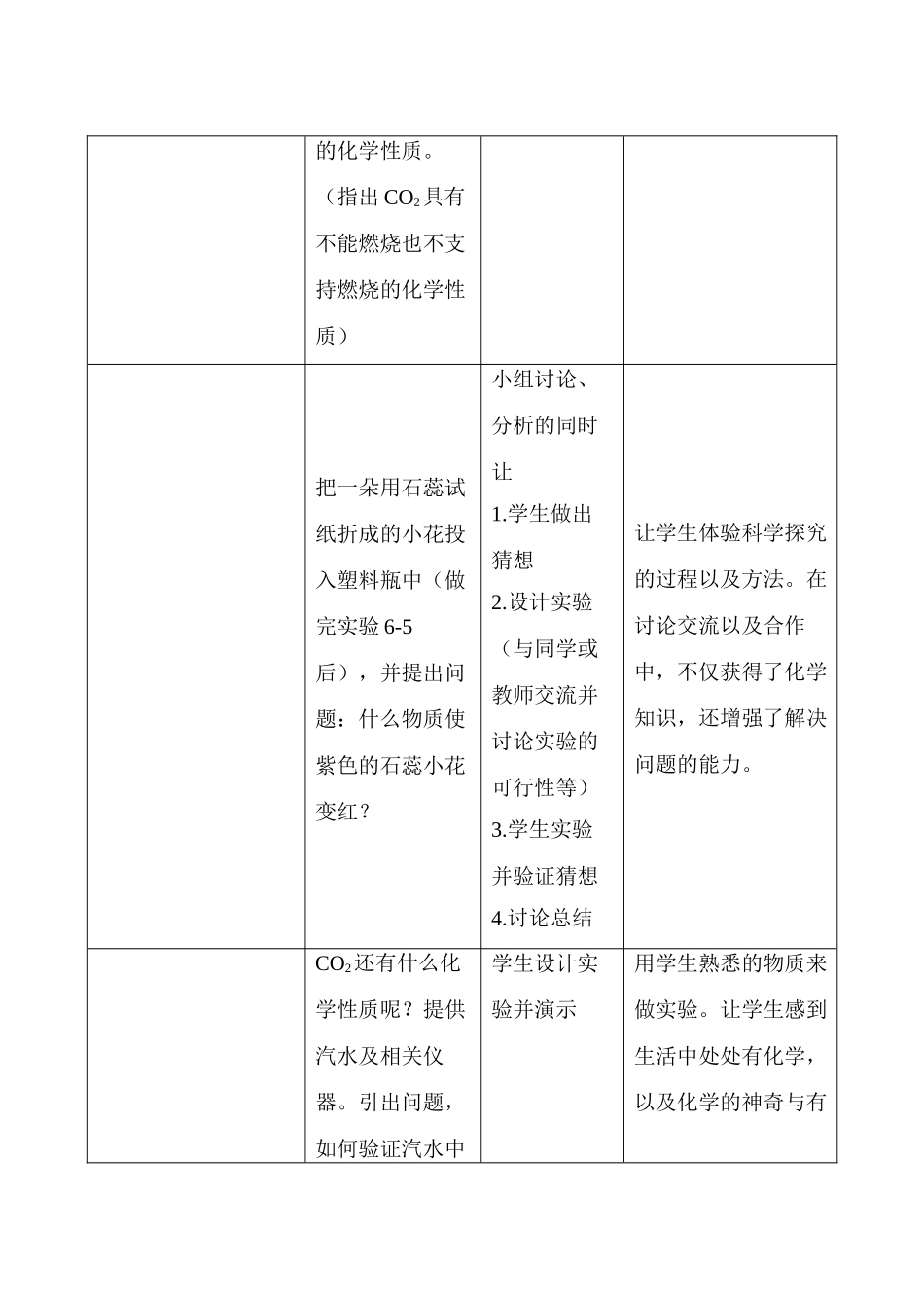 《二氧化碳的性质》教学设计_第3页