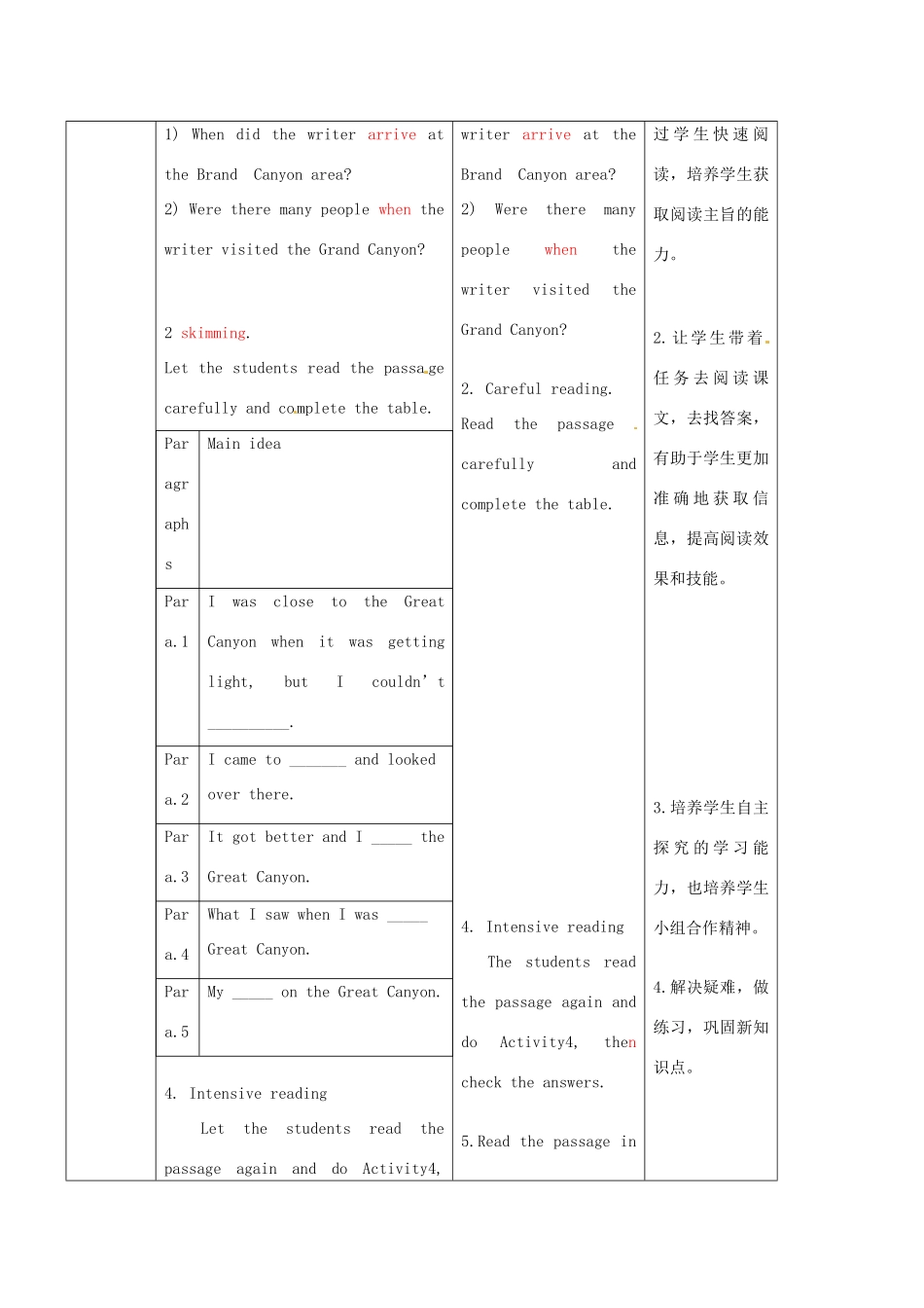 九年级英语上册 Nodule 1 Unit 2 I was on the edge of the Grand Canyon教案 外研版-外研版初中九年级上册英语教案_第2页
