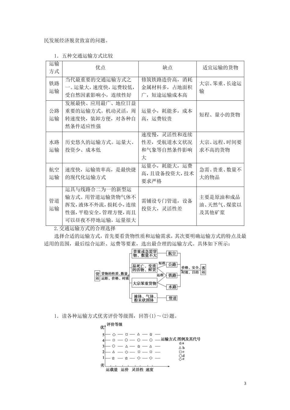 高中地理 第3章 生产活动与地域联系 第3节 地域联系（第1课时）地域联系的重要性及主要方式教案（含解析）中图版必修2-中图版高一必修2地理教案_第3页