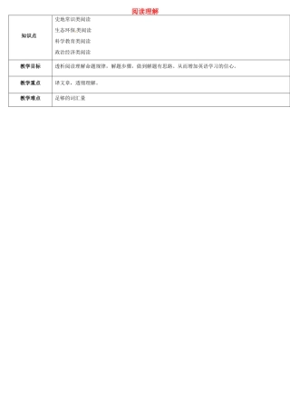 天津学大教育信息咨询有限公司中考英语专题复习 题型课程 阅读理解教案3 人教新目标版-人教新目标版初中九年级全册英语教案