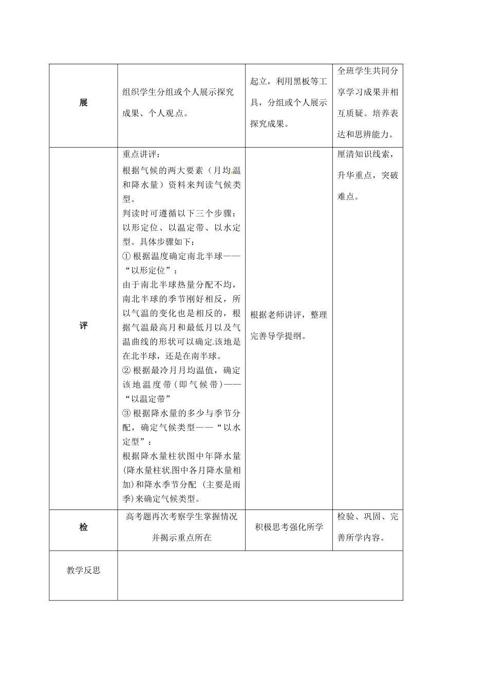 高中地理 第2章 地球上的大气 2.2 气压带和风带（第4课时）气候类型的判读教案 新人教版必修1-新人教版高一必修1地理教案_第2页