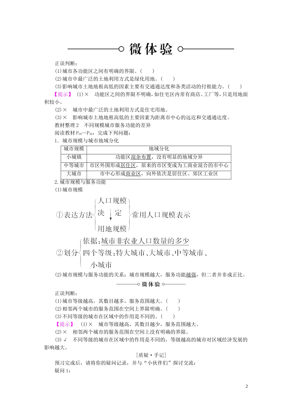 高中地理 第2章 城市的空间结构与城市化 第1节 城市的空间结构教案（含解析）中图版必修2-中图版高一必修2地理教案_第2页