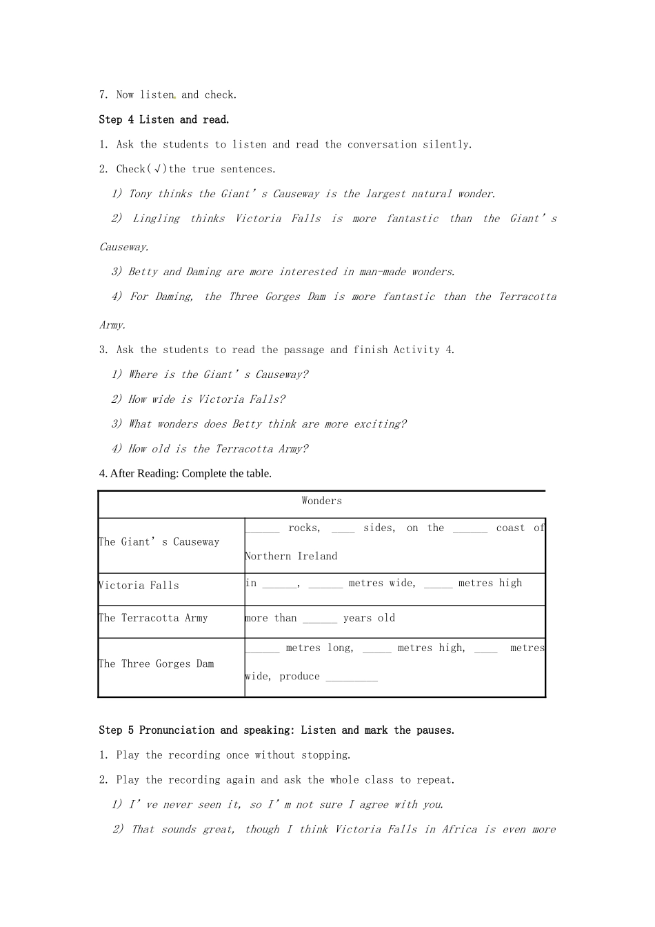 九年级英语上册 Module 1 Unit 1 It’s more than 2,000 years old教案 （新版）外研版-（新版）外研版初中九年级上册英语教案_第3页