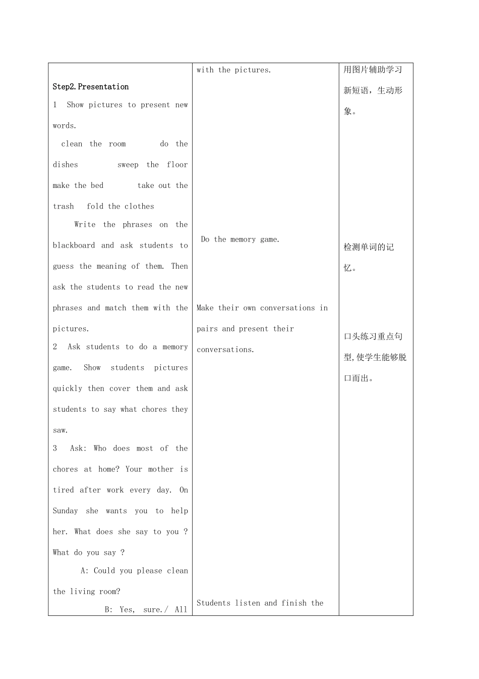 八年级英语上册 Unit 11 Could you please clean your room示范教案1 人教新目标版_第2页