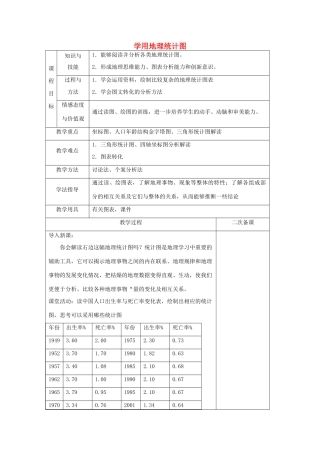 高中地理 第1单元 人口与地理环境 单元活动 学用地理统计图教学过程 鲁教版必修2-鲁教版高一必修2地理教案