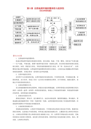 高中地理 第05章 自然地理环境的整体性与差异性（结）（基础版）新人教版必修1-新人教版高一必修1地理教案