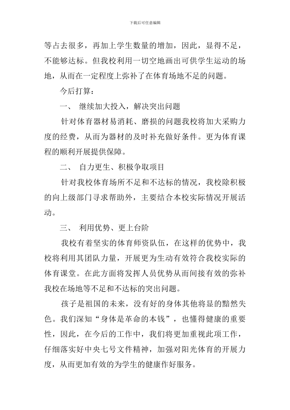 高安中心小学体育场地及器材自查报告_第2页