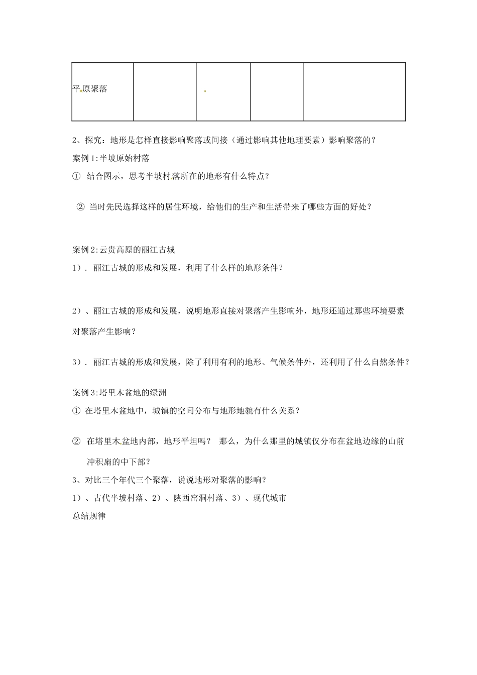 高中地理 4.1地形对聚落的影响教案 湘教版必修1-湘教版高一必修1地理教案_第2页