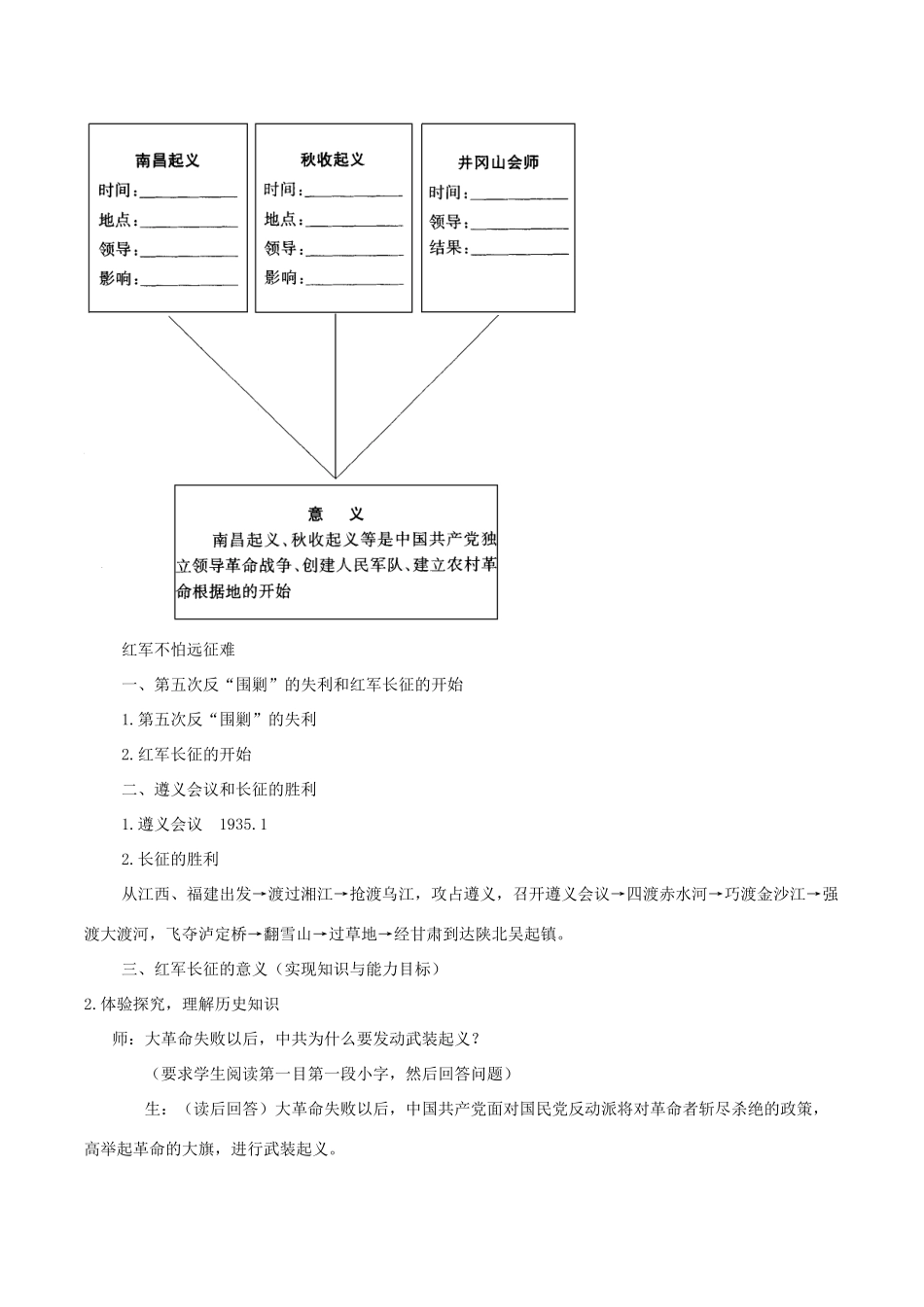 历史：北师大版八年级上册 3.15《星星之火，可以燎原》教案（1）_第3页