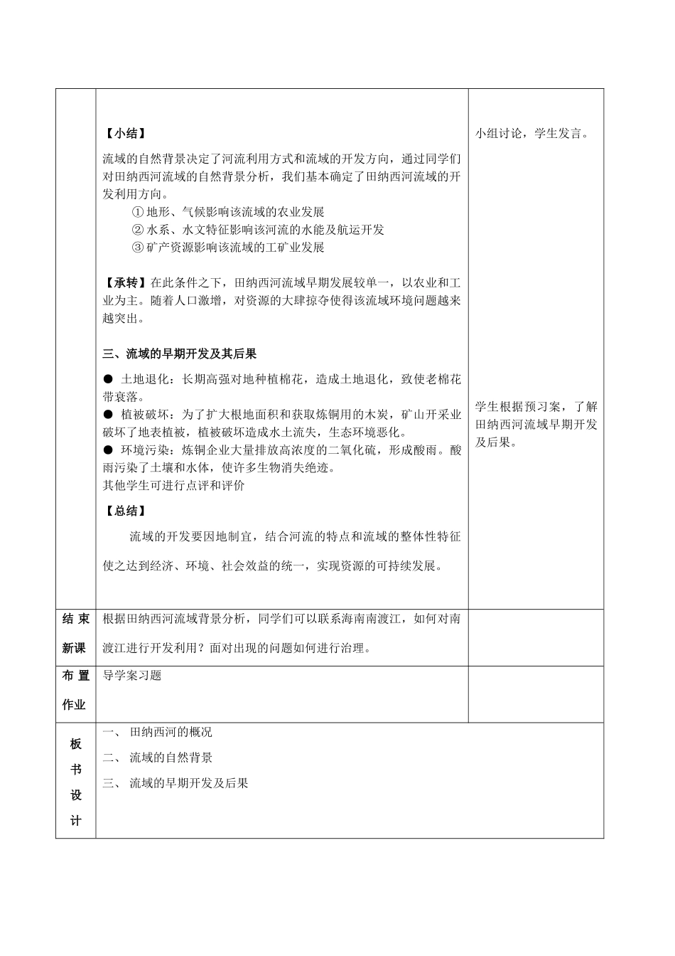高中地理 3.2流域的综合开发公开课教学设计 新人教版必修3-新人教版高一必修3地理教案_第3页