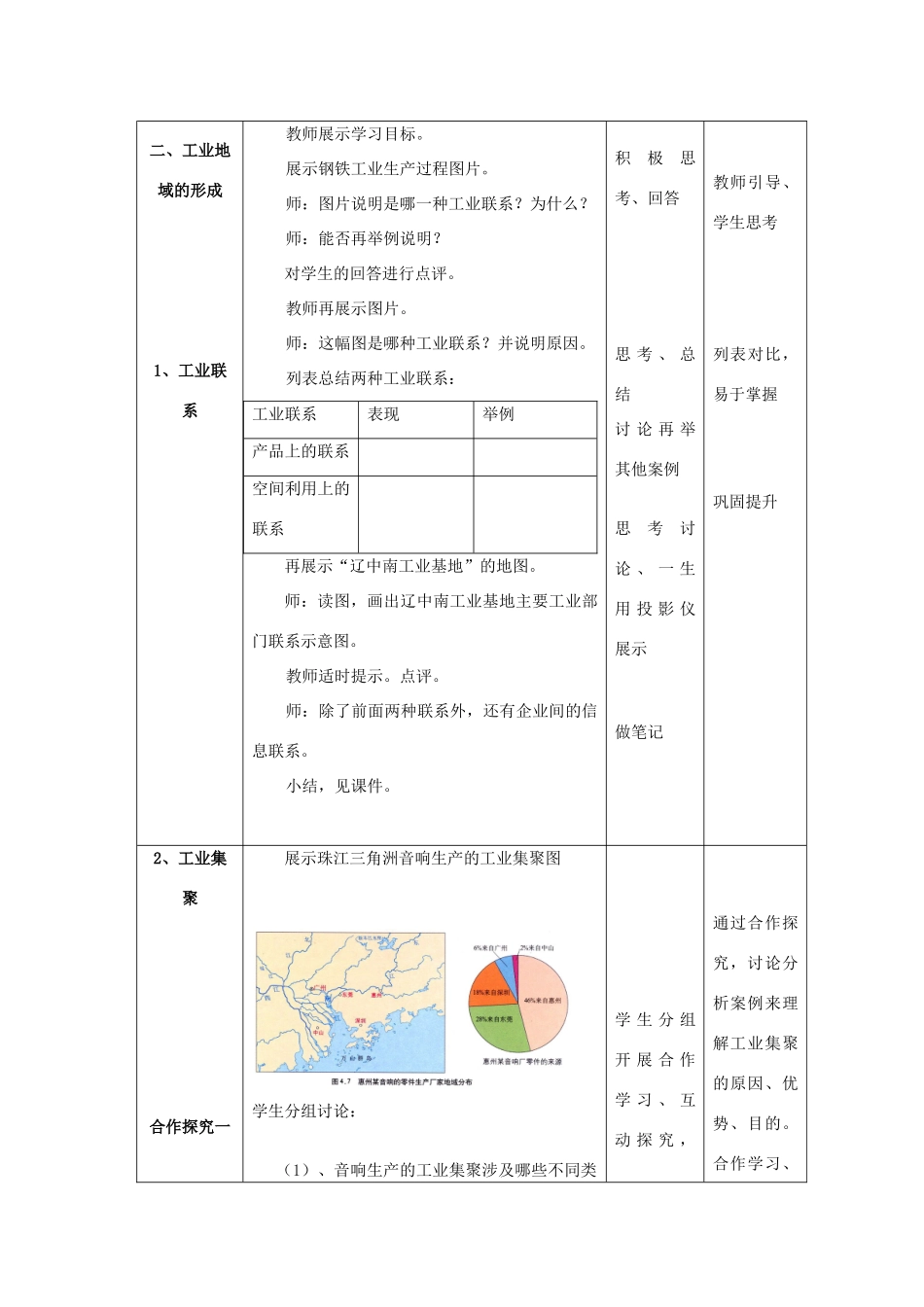 高中地理 3.2 工业生产与地理环境（第2课时）教案 鲁教版必修2-鲁教版高一必修2地理教案_第3页
