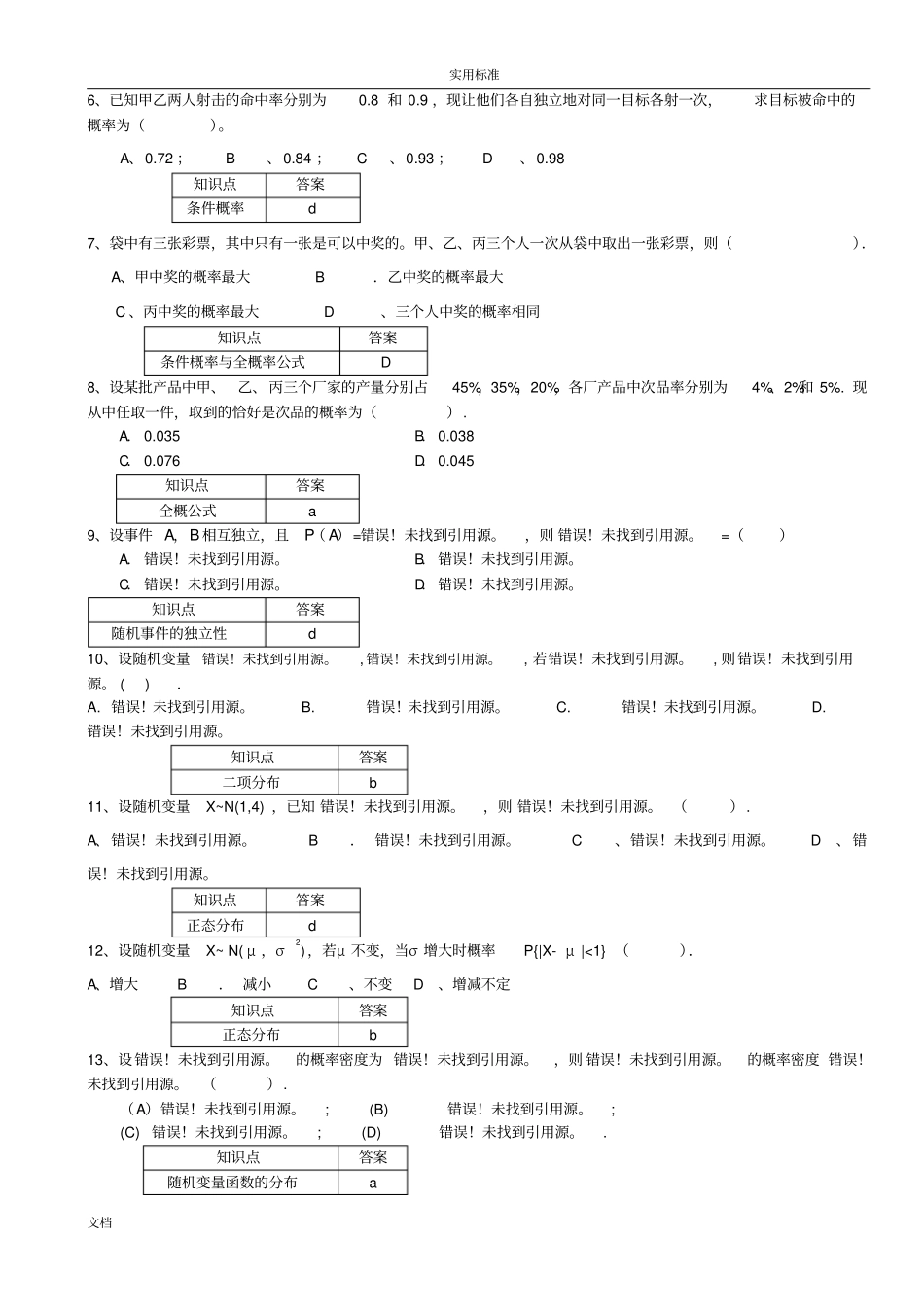 201609南开大学概率论与数理统计复习资料要点_第2页