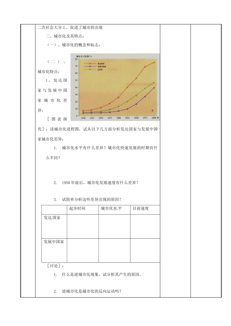 高中地理 2.1城市发展与城市化教案2 鲁教版必修2-鲁教版高一必修2地理教案_第2页