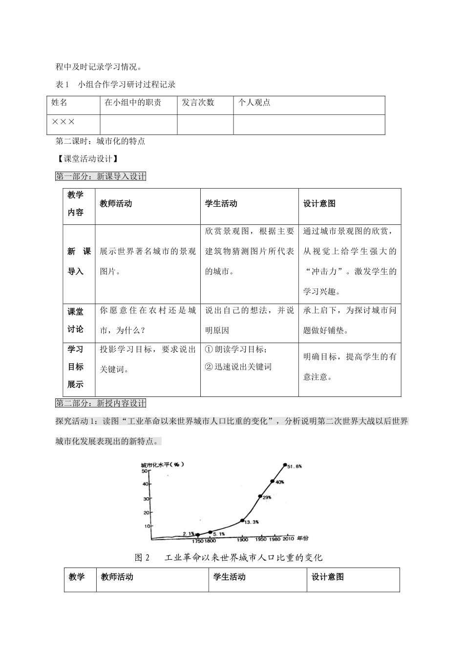 高中地理 2.1 城市发展与城市化（第2课时）教案 鲁教版必修2-鲁教版高一必修2地理教案_第3页