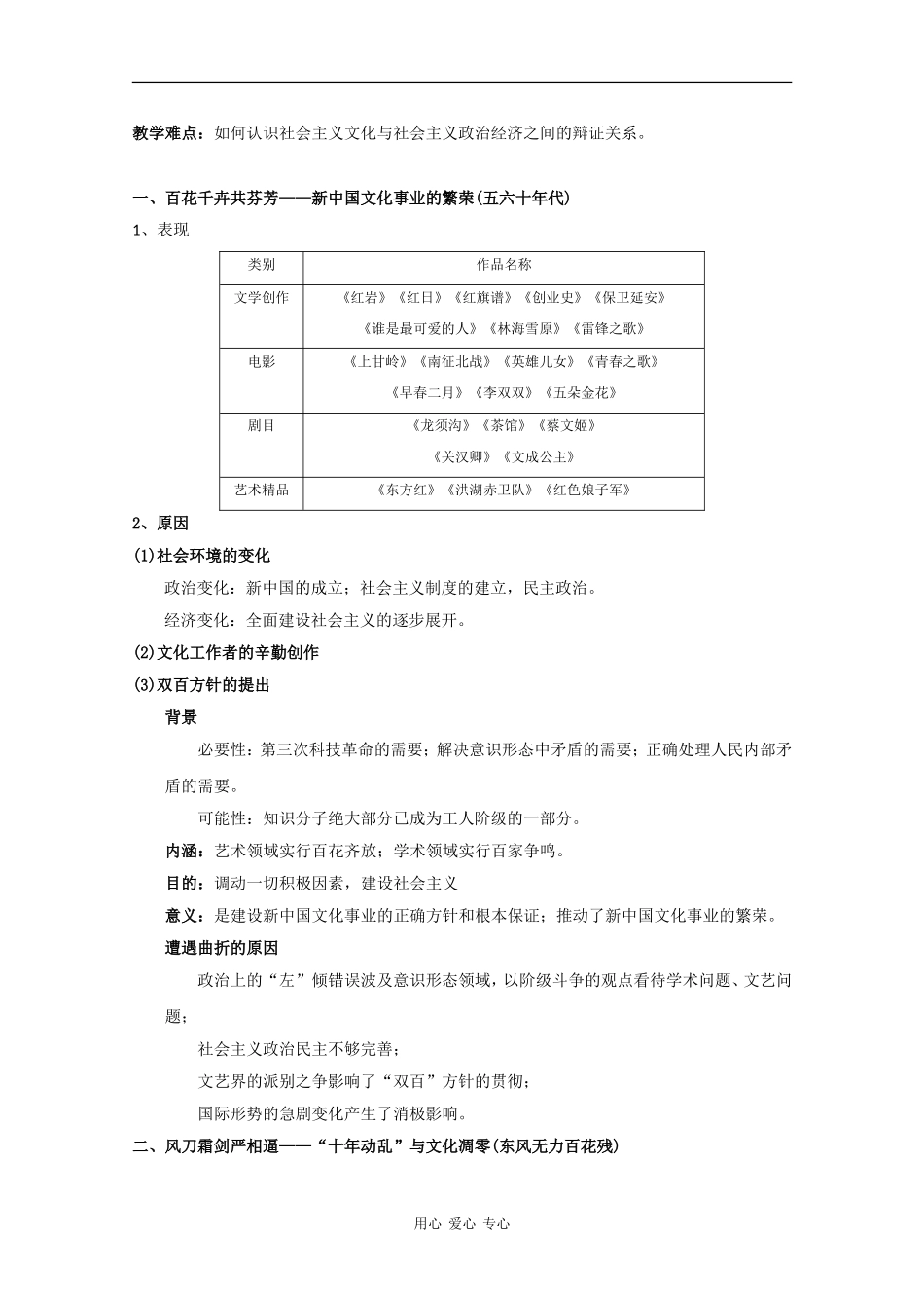 高中历史：专题五《现代中国的文化与科技》教案（1）（人民版必修3）_第2页