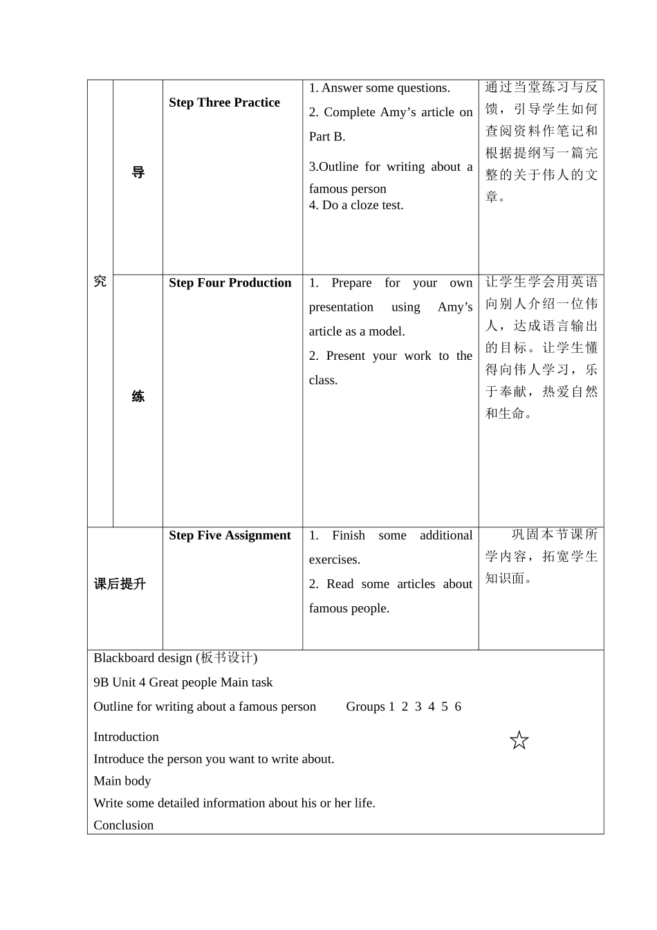 九年级英语下册 9B Unit4 Great people教案 牛津版_第3页