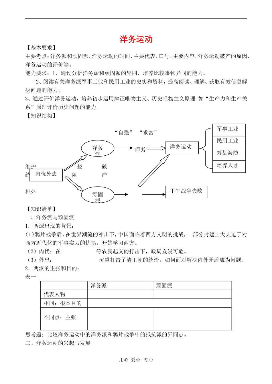 高中历史：《洋务运动》教案2（大象版必修2）_第1页