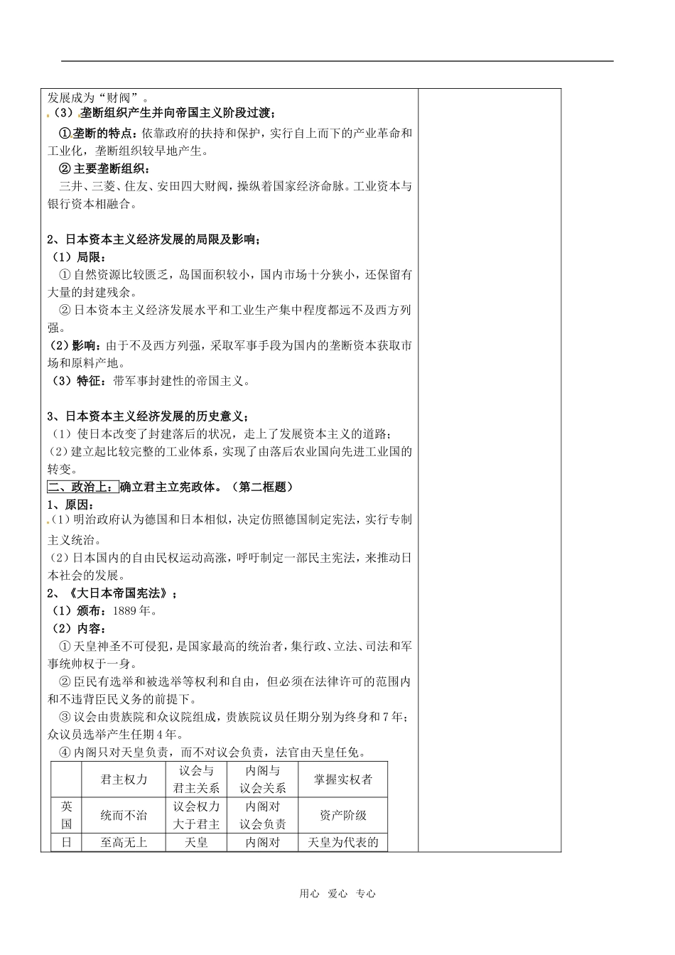 高中历史：83《历史上重大改革回眸：迅速崛起的日本》教案人民版选修1_第2页