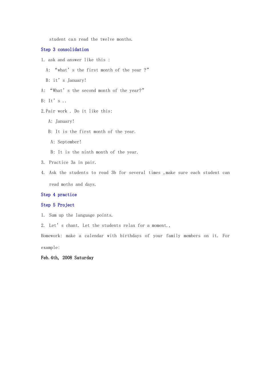 七年级英语下册 Unit 7 The Birthday Topic 1 When is your birthday教学设计 （新版）仁爱版_第2页