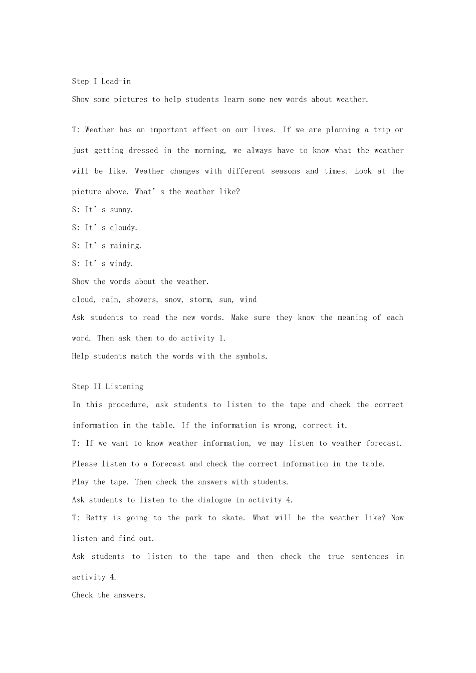 八年级英语上册 Module 10 The weather Unit 3 Language in use教案 （新版）外研版-（新版）外研版初中八年级上册英语教案_第3页