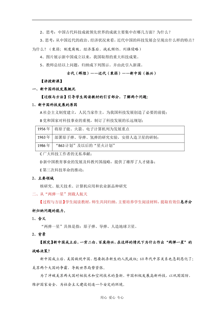 高中历史：7.19《建国以来的重大科技成就》教案（5）（新人教版必修3）_第2页