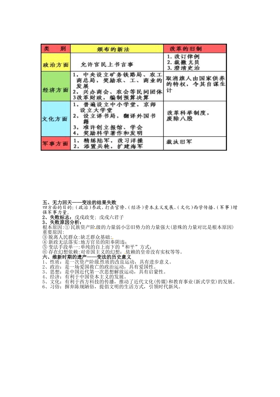 高中历史：4.15《历史上重大改革回眸：戊戌变法》教案岳麓版选修1_第3页