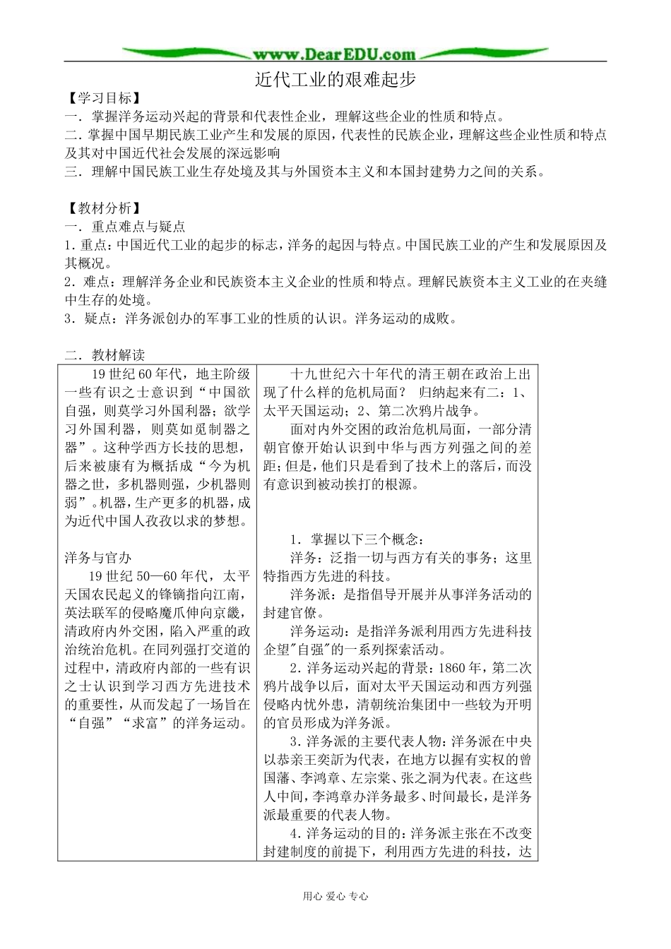 高中历史近代工业的艰难起步教案 岳麓版 必修2_第1页