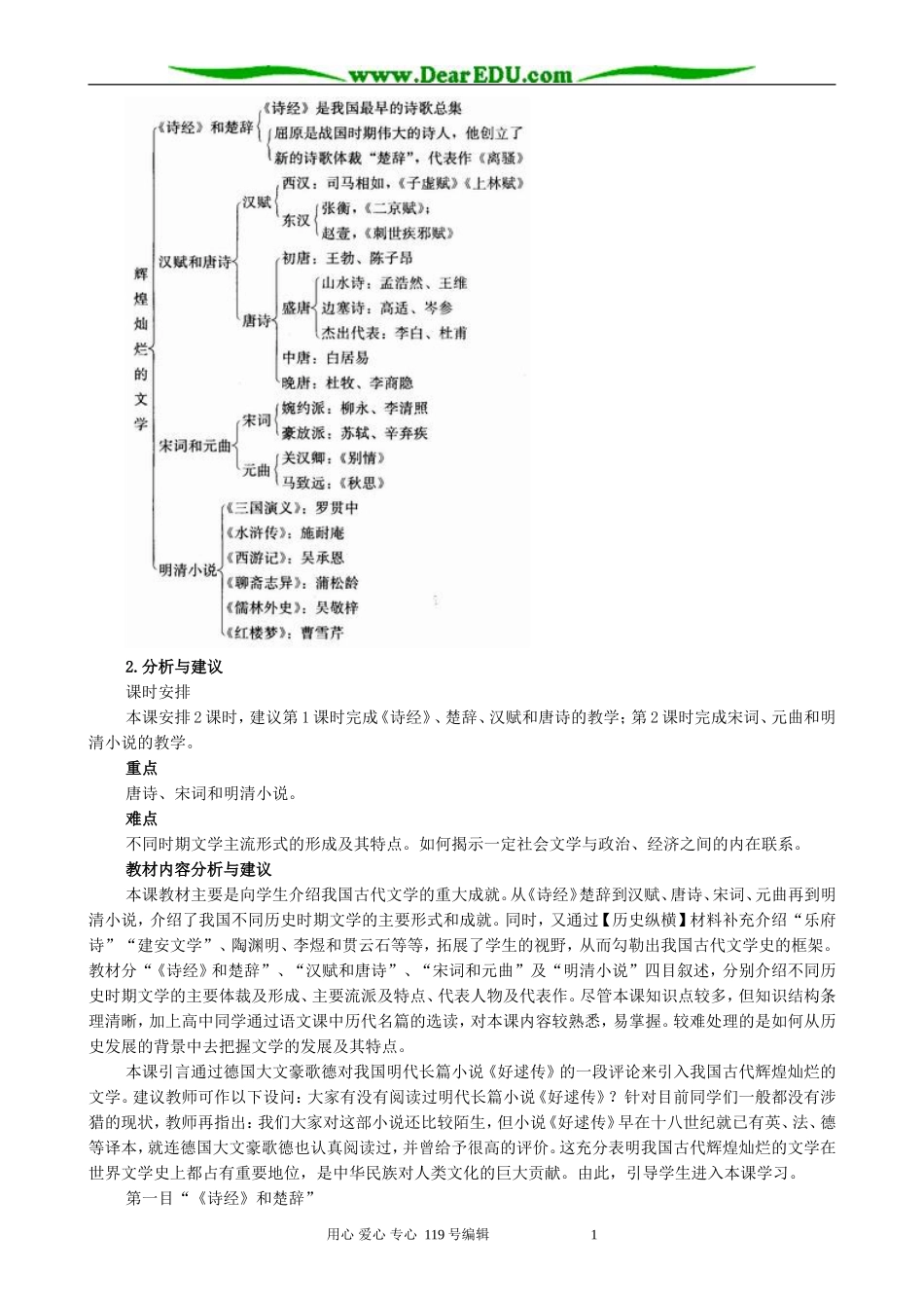 高中历史辉煌灿烂的文学教案 新课标 人教版 必修3_第3页