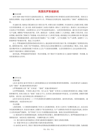 高中历史美国的罗斯福新政 教案大象版必修二