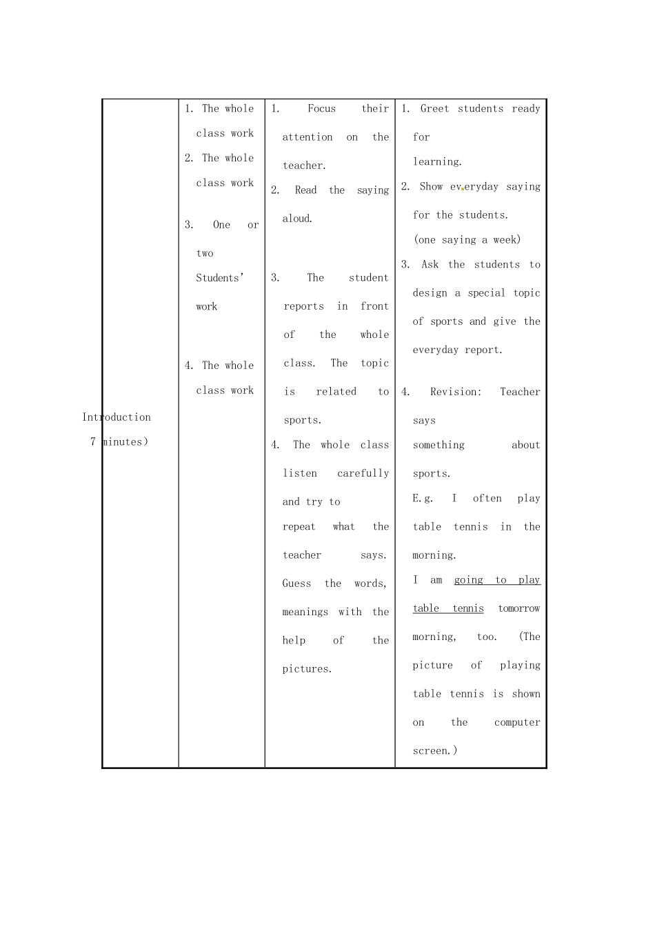 八年级英语上册 Unit 1 Topic 1 I’m going to play basketball Section A教案 （新版）仁爱版-（新版）仁爱版初中八年级上册英语教案_第3页
