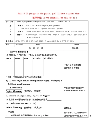 八年级英语下册Unit 5 Section A1a-2c教案新目标
