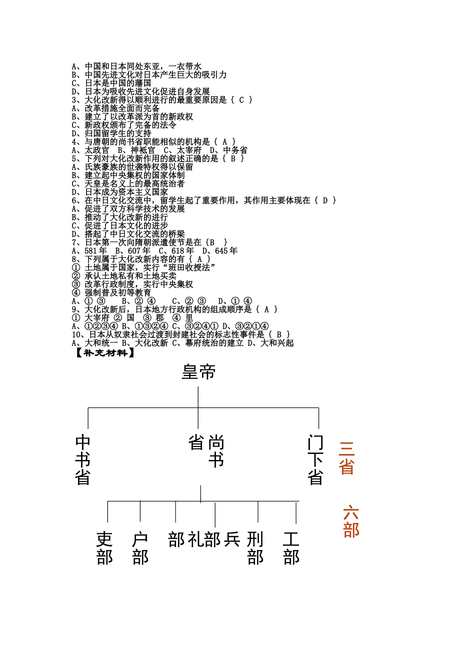 高中历史第二课 日本仿效唐制的变革教案岳麓版选修1_第2页