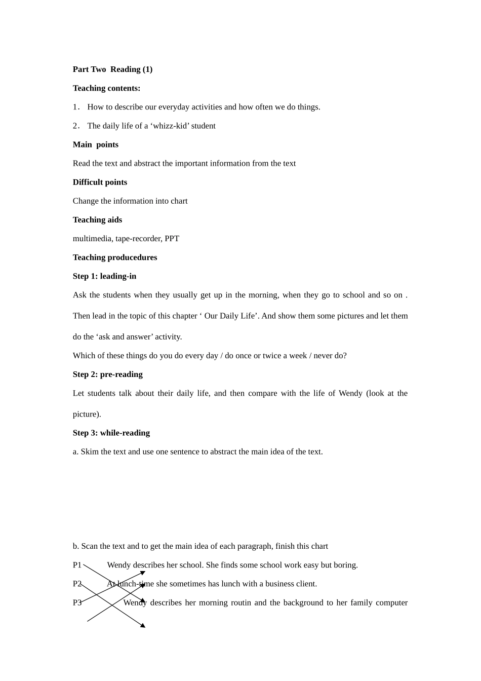 七年级英语上册：Chapter 2 Our Daily Life教案 牛津深圳版_第3页