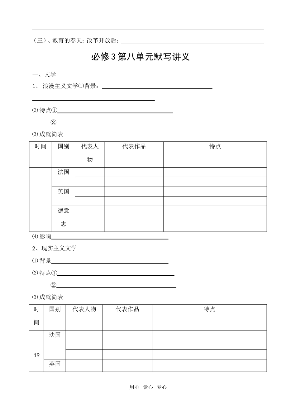 高中历史第七、八单元默写讲义必修3_第2页